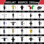 HIEOJAT 910Pcs Car Retainer Bumper Clips and Fastener Remover Kit 25 Sizes Auto Push Pin Rivets Door Trim Panel Clips for GM Ford Toyota Honda Acura Chrysler… - Image 2
